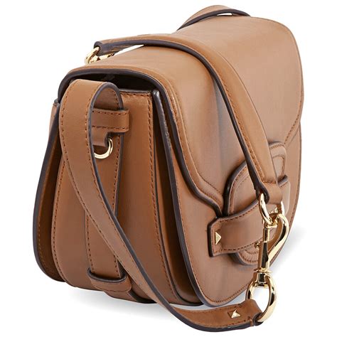 michael kors cary medium leather saddle bag|Michael Kors triple compartment bag.